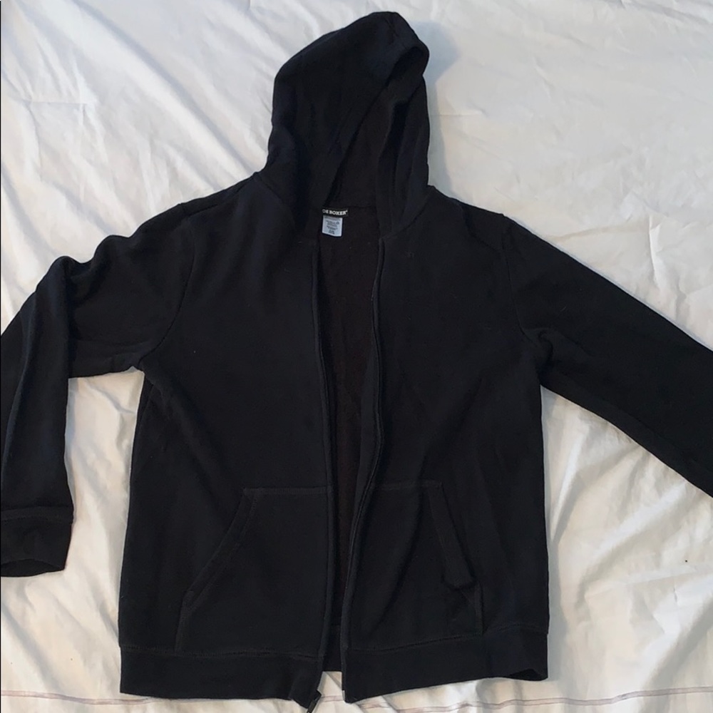 Kid’s Plain Black Zip-Up Hoodie